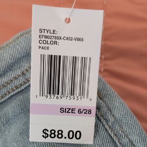 kensie Jeans for Women The Kaya Vintage Straight High Rise Wide Leg Raw Hem 32-I